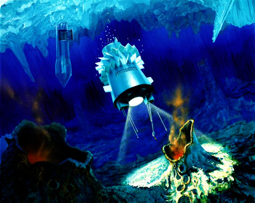 Grafik NASA Fiktion zur Erforschung Unterwasserwelt Europa-Mond 