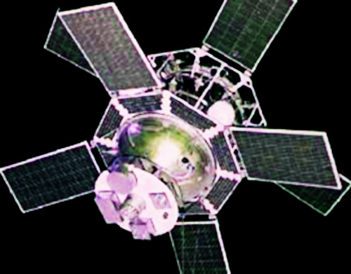 Bild Modell des Interkosmos-4 Satellit um 1970